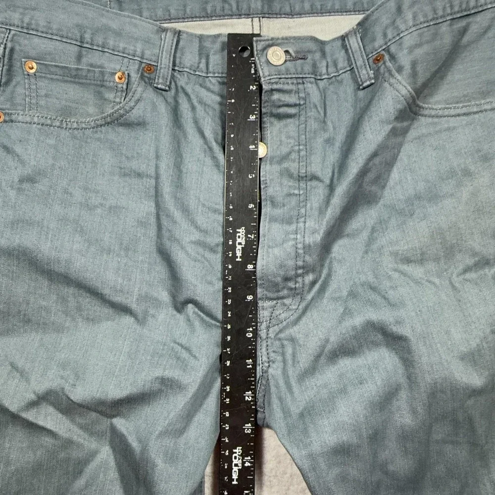 Levis 501 Jeans Mens 38x30 Gray Button Fly Straight Denim Medium Wash Pants